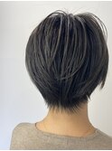 小顔補正立体カットナチュラル耳掛けショート 10代20代30代40代