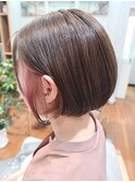 耳掛けコンパクトボブ(ピンク添え)