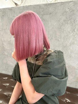 マッシュ 北堀江(MASHU) ハイトーンピンク　ボブ