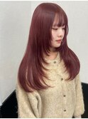 【ハイレイヤー/チェリーレッド/ロング/ブリーチ/10代】