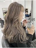 バレイヤージュコントラストハイライトミルクティーベージュ