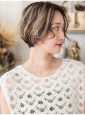 バレイヤージュこなれレイヤーボブパーマTd2戸頭10代20代30代!