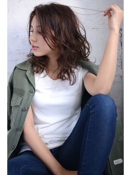 ミラバイグリーン(Mira by green) 無造作メルトブラウン midi