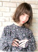 切りっぱなしボブ×ゆるふわウェーブ