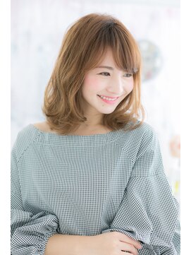 ミック 日暮里店(miq) 大人かわいい暖色系カラーオンブレ外国人風ふわミディa