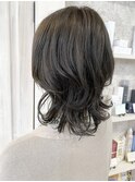 福山市美容室Caary 人気 ウルフレイヤー グレージュカラー
