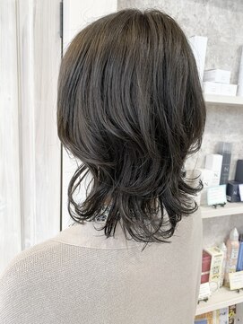 キャアリー(Caary) 福山市美容室Caary 人気 ウルフレイヤー グレージュカラー