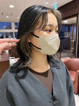 アース コアフュールボーテ 長野稲田店(EARTH coiffure beaute) ブルーカラーホワイトベージュフェイスフレーミングインナー