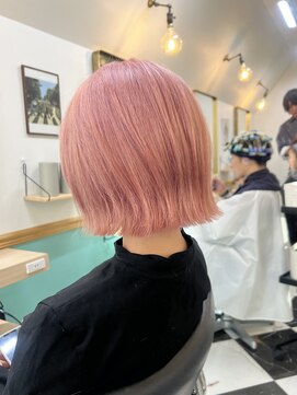 ホーム(HOME) コーラルピンク/ダブルカラー/ケアブリーチ/髪質改善/吉祥寺
