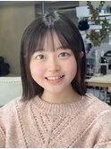 （巻ける縮毛矯正/ボブヘア/ぱっつん前/ブラックカラー）