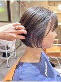 ◎ラベンダーインナーカラー×黄金バランスショートボブ◎