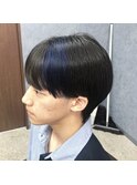 黒髪マッシュ×ブルーメッシュ