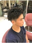 爽やか◎メンズパーマ波巻きパーマ×アップバング好感度
