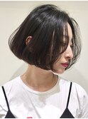 韓国ミニボブ/癖毛くせ毛多毛黒髪/大人ヘア/タンバルモリ/内巻き