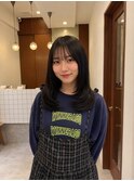 韓国風レイヤーカットブリーチダブルカラー前髪