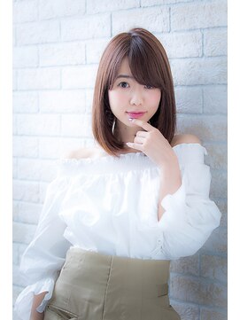 ヘアーアートシフォン 池袋西口店(Hair art chiffon) ミニマムボブモードジグザグバング3Dカラーノットヘアブルージュ