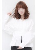 前髪ありのゆるふわボブ