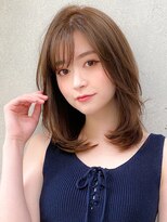 ★大人かわいいレイヤーフェザーバングカーキグレージュ