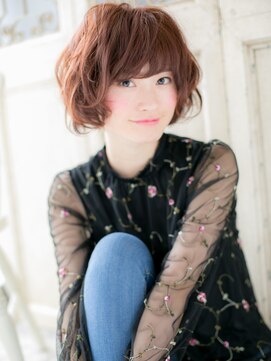 モッズ ヘア 福岡姪浜店(mod's hair) *mod's姪浜*…ピンクブラウンのゆるふわグラマラスショートd