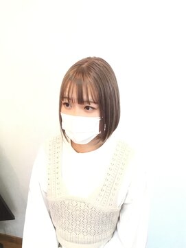 ヘアーデザイン アブー(hair design A BOO) 切りっぱなしグレージュボブ