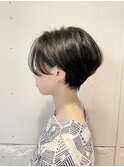 ツヤ感ブルーグレージュ×ハンサムショート◎20代30代40代50代