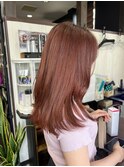 大人可愛いバーガンディーツヤ髪ガーリー愛されロングニュアンス