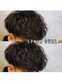 外国人風ハイウェイト刈り上げマッシュスペインカールパーマ