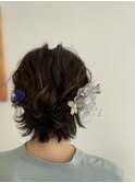 ヘアセット_結婚式アレンジ_ショートヘア