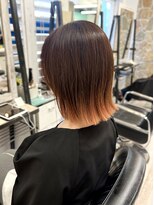 ナチュラ(natura) うるツヤ切りっぱなしボブ × グラデーションカラー【杵淵雅也】