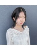 地毛カラー/韓国ハッシュカット/ミディアムウルフ/韓国ウルフ