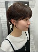 耳掛け×ショートマッシュ×濡らしてオイルを付けるだけ