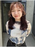 〈atsuno〉バングカラーピンクベージュ