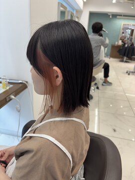 アッシュ 下北沢店(Ash) バッサリボブピンクインナーカラー