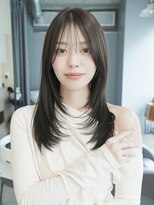 オルセン(OLSEN) ハイレイヤー/オリーブグレージュ/ミディアム/顔周り/20代