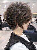 30代40代50代ショート似合わせ白髪ぼかし前髪あり髪型
