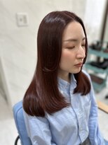 エミン(emyn) チェリーブラウン 髪質改善 ワンホンレイヤー ダークブルー