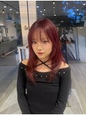 艶感たっぷりチェリーレッドカラー 