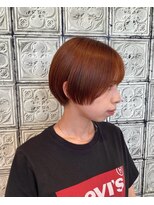 アース いわき店(HAIR&MAKE EARTH)&nbsp;レッドオレンジの大人可愛いショート