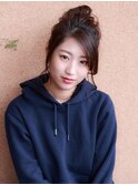 モテかわカジュアルお団子ヘア