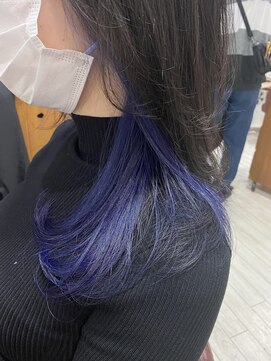 ビードロ 吉祥寺店(vi dro) 【お客様スタイル】ロングウルフ×インナーブルーパープル♪