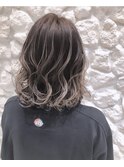 #ボブ#バレイヤージュ#グレージュ#デジパ