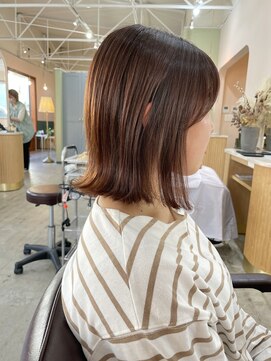 キュオンシア(CUEON. ciea) 切りっぱなしロブ×オレンジブラウン