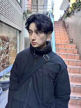 ジェノ(JENO by apish) メンズ/ウルフ/アッシュブラック/カルマパーマ/ベリーショート