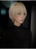 ハッシュボブショートウルフカットショートボブレイヤー前髪あり