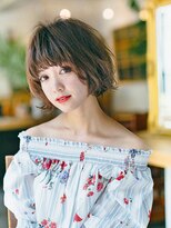 透柔グレージュ×リップラインボブ