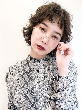 アルバム 銀座(ALBUM GINZA) ボブウルフ_ローライトスリークボブ厚めバング_77503