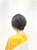 丸み小顔ショートボブ/ショート/暗めカラー/30代40代50代60代