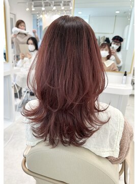 レミエ ダイカンヤマ(lemiie) ☆キレイめウルフカット☆レイヤーカット☆チェリーブラウン
