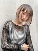 インナーカラー  黒髪 切りっぱなしボブ 内巻きボブ【Riku】