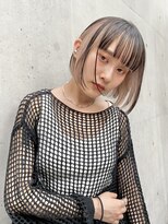 ルル 表参道(lulu.)&nbsp;インナーカラー  黒髪 切りっぱなしボブ 内巻きボブ【Riku】